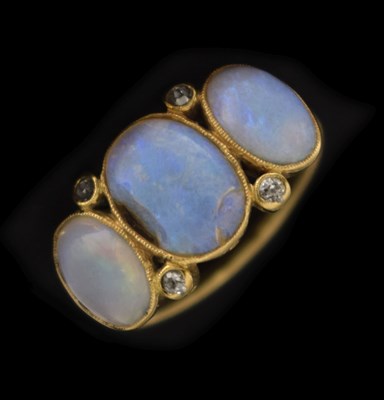 Lot 31 - Early 20th century opal and diamond ring (a/f)