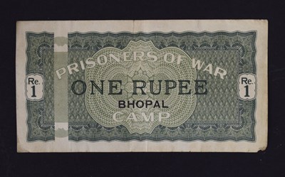 Lot 214 - Prisoner of War Camp currency money, India - One Rupee, Bhopal
