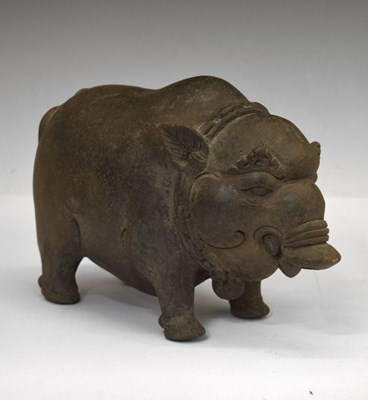 Lot 274 - Javanese Majapahit Kingdom terracotta 'wild boar' money bank, East Java circa 14th-16th century
