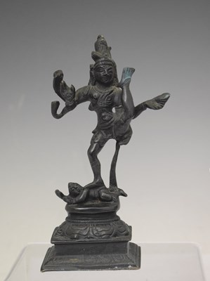 Lot 454 - Indian bronze figure of Ardhanarishvara