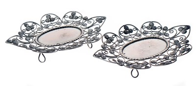 Lot 233 - Pair of Indian white metal bonbon dishes