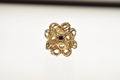Lot 14 - Sapphire 9ct yellow gold dress ring