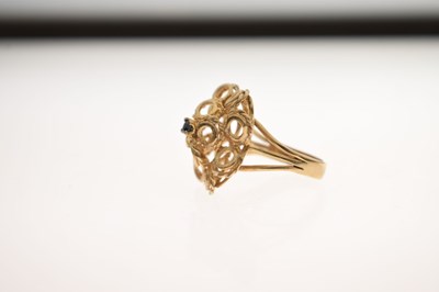 Lot 14 - Sapphire 9ct yellow gold dress ring