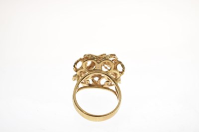 Lot 14 - Sapphire 9ct yellow gold dress ring