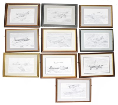 Lot 518 - Barry Wallond (20th century) - Ten aviation prints