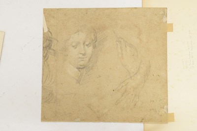 Lot 387 - Attributed to Jan de Bray, (Dutch, 1626/7-1697) - Chalk and watercolour wash - Head of a youth