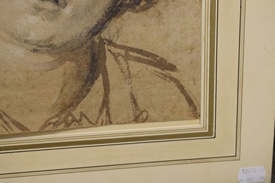 Lot 387 - Attributed to Jan de Bray, (Dutch, 1626/7-1697) - Chalk and watercolour wash - Head of a youth
