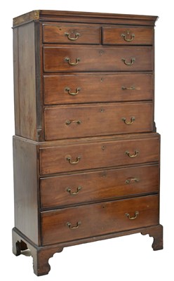 Lot 552 - 19th century mahogany tallboy or chest on chest