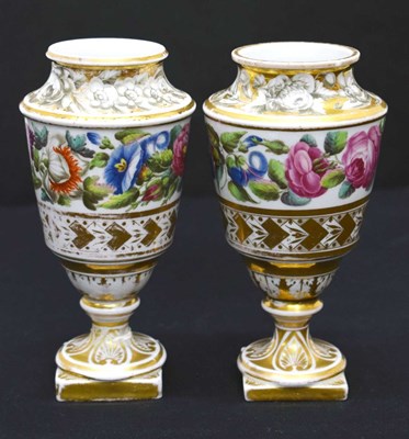Lot 430 - Pair of early 19th century Continental porcelain vases