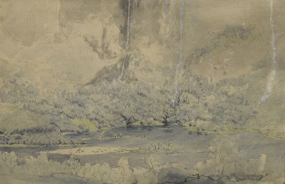 Lot 395 - Francis Danby (1793-1861) - Watercolour and pencil - Norwegian landscape, 1825