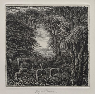 Lot 373 - Robin Tanner (1904-1988) - Etching on paper - Gray’s Elegy written in a Country Churchyard