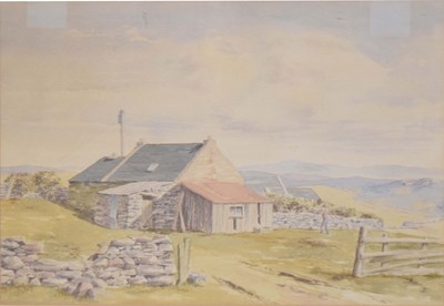 Lot 490 - 20th century British School - Watercolour - Landscape with croft