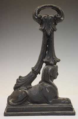 Lot 346 - Cast iron doorstop or door porter modelled as a Sphinx