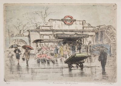 Lot 508 - Michael Blaker (1928-2018) - Signed limited edition print - 'The Embankment Underground'