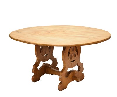 Lot 561 - Large French elm and sycamore oval dining table