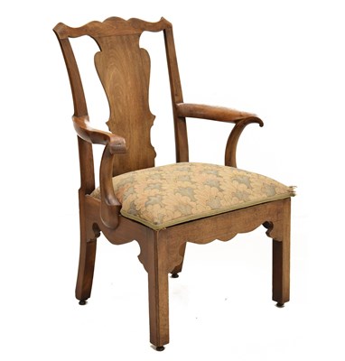 Lot 515 - Early George III mahogany commode armchair stamped R. A. - By repute Ex Aldersey Hall, Cheshire