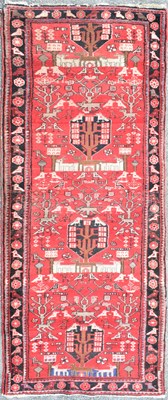 Lot 497 - Hamadan wool runner, mid 20th century