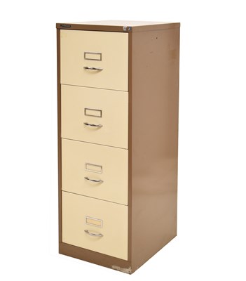 Lot 582 - Bisley - Four-drawer steel filing cabinet