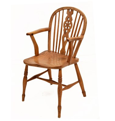 Lot 575 - Victorian elm, ash and fruitwood wheel back Windsor chair