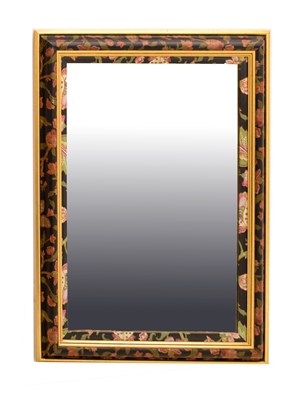 Lot 539 - Modern wall mirror with decorative floral frame