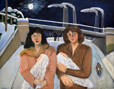 Lot 482 - Elizabeth Vibert (Contemporary)- Oil on Canvas - 'Night of the Dark Angel'