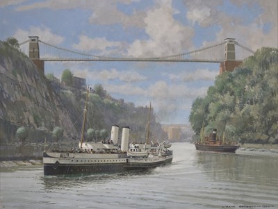 Lot 441 - Frank Shipsides (1908-2005) - Oil on canvas - Campbell's Bristol Queen & Clifton Suspension Bridge