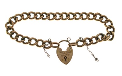 Lot 127 - Early 20th century 9ct rose gold curb link bracelet