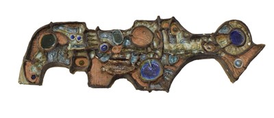 Lot 616 - Studio Pottery - Ceramic abstract wall sculpture