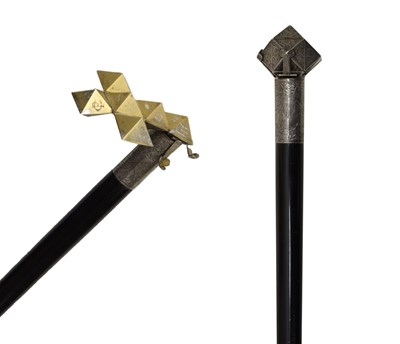 Lot 228 - Late 19th/early 20th century Masonic ebonised walking cane