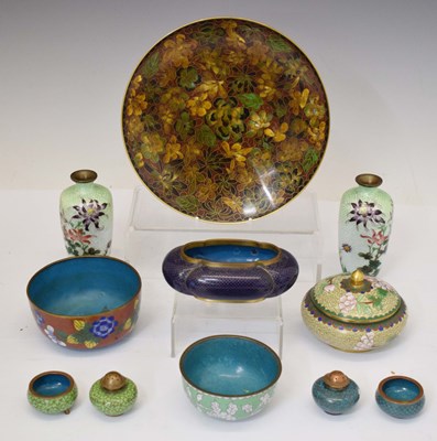 Lot 451 - Assorted Chinese and Japanese cloisonné wares