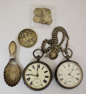 Lot 201 - Group of silver to include a George V silver caddy spoon, etc