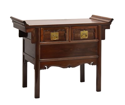 Lot 458 - Chinese brass mounted hardwood side or altar table