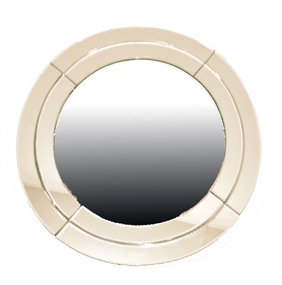 Lot 540 - Modern circular etched glass 'target' wall mirror