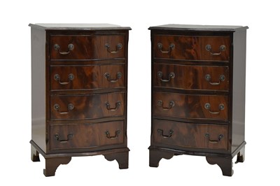 Lot 597 - Pair of 'old reproduction' mahogany serpentine-front chest of drawers