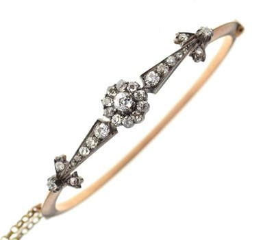 Lot 105 - Hinged diamond bangle, circa 1890