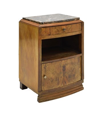 Lot 601 - Early 20th century walnut marble-topped cabinet