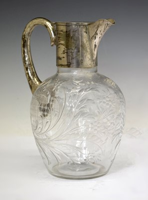 Lot 167 - Late Victorian silver-mounted and cut glass claret jug