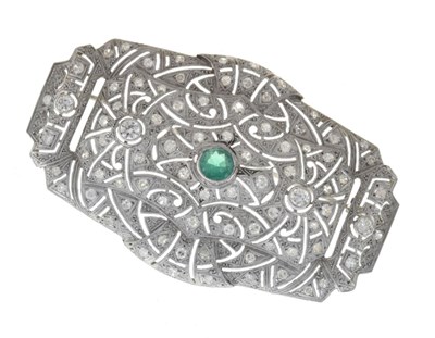 Lot 96 - Diamond panel brooch