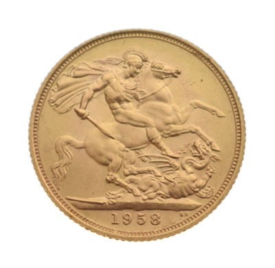 Lot 244 - Elizabeth II gold sovereign, 1958