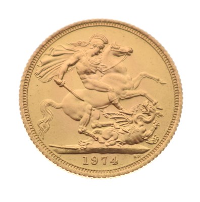 Lot 246 - Elizabeth II gold sovereign, 1974