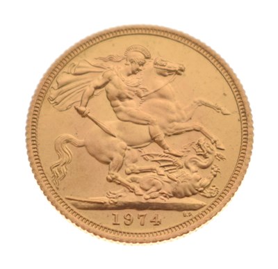 Lot 247 - Elizabeth II gold sovereign, 1974