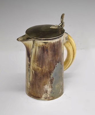 Lot 166 - Late Victorian silver lidded jug with boar's tusk handle