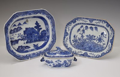 Lot 341 - Group of Chinese export blue and white porcelain circa 1800