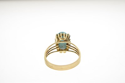 Lot 25 - Iranian turquoise unmarked yellow metal dress ring