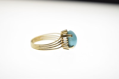 Lot 25 - Iranian turquoise unmarked yellow metal dress ring