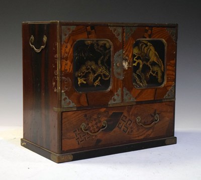 Lot 585 - Japanese parquetry table cabinet