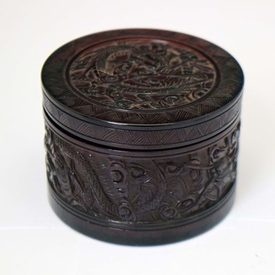 Lot 659 - Chinese imitation cinnabar lacquer box, early to mid 20th century