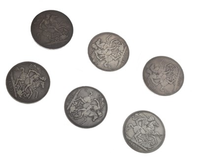 Lot 262 - Six Victorian GB silver crowns
