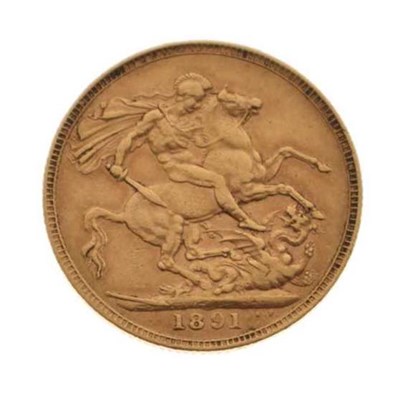 Lot 236 - Queen Victoria gold sovereign, 1891