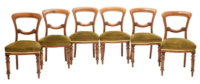 Lot 567 - Set of six Victorian mahogany dining chairs